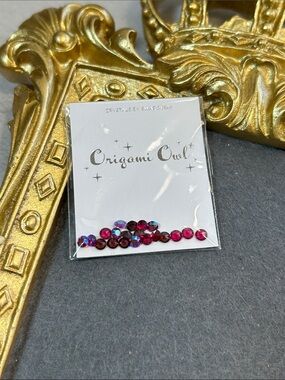 Origami Owl Fuchsia and Iridescent Swarovski Crystals for Lockets